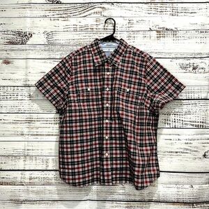 Tommy Hilfiger Woman Short Sleeve Fitted Shirt, Navy/Red/White |‎ Size 18